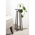 Round Zia Pewter Metal Accent Table