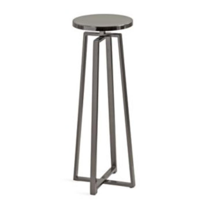 Round Zia Pewter Metal Accent Table