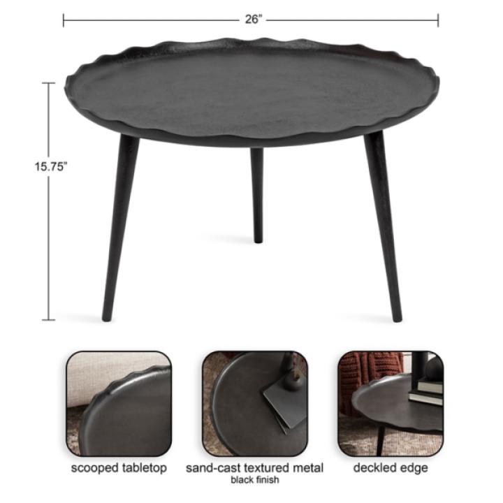 Round Black Alessia Coffee Table