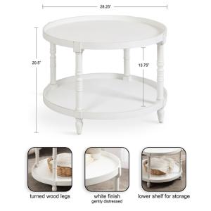 Round White Bellport Coffee Table
