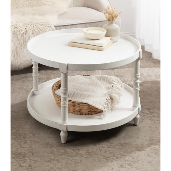 Round White Bellport Coffee Table