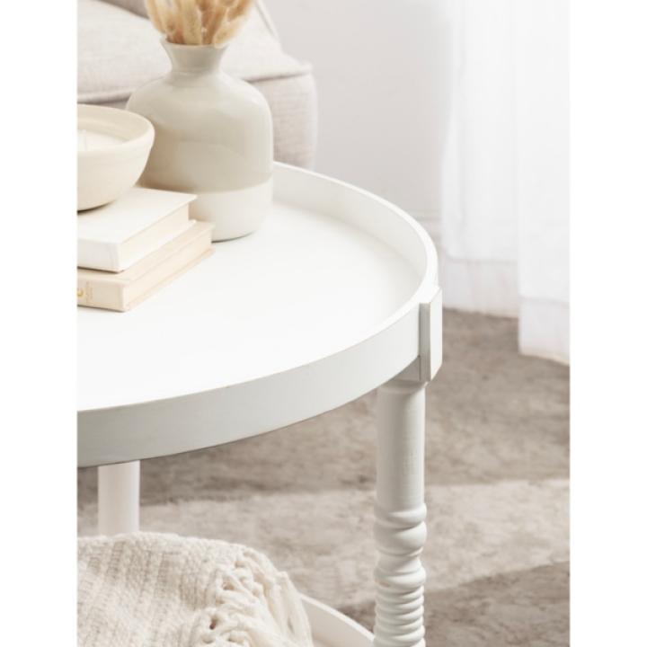 Round White Bellport Coffee Table