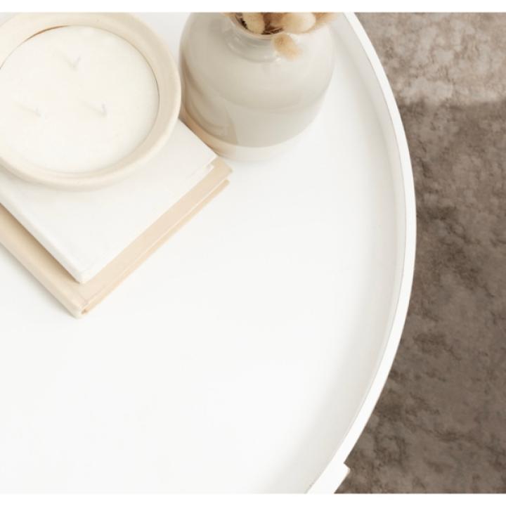 Round White Bellport Coffee Table