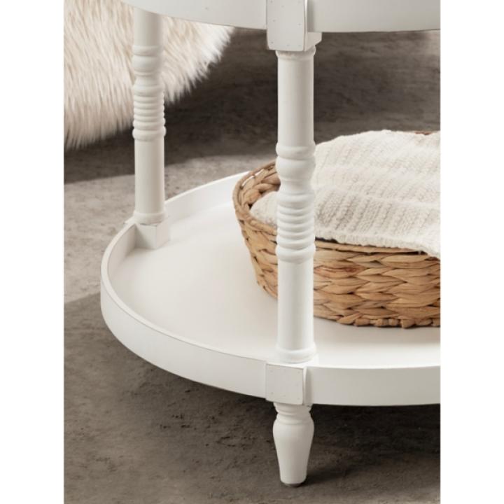 Round White Bellport Coffee Table