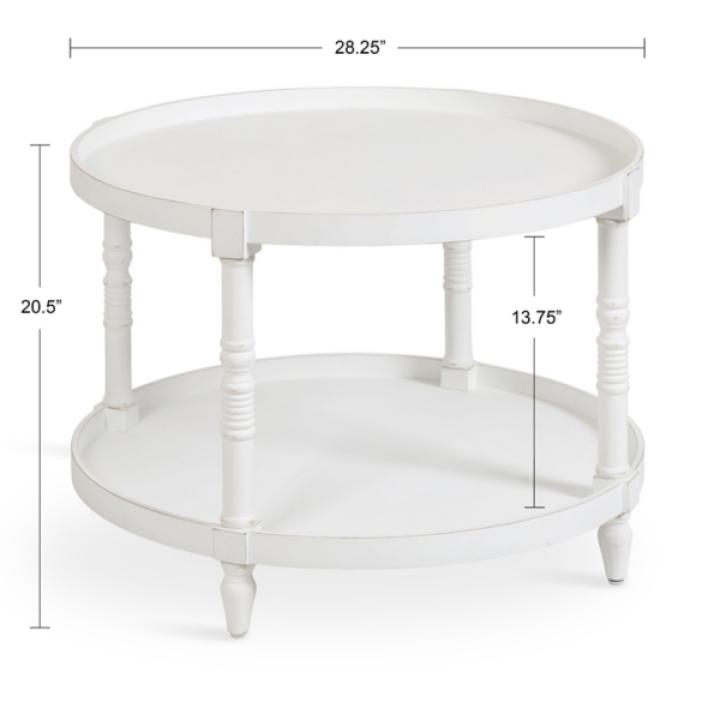 Round White Bellport Coffee Table