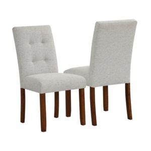 Gray Tufted Dining Chairs, Set of 2