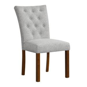Gray Tufted Parsons Dining Chairs, Set of 2
