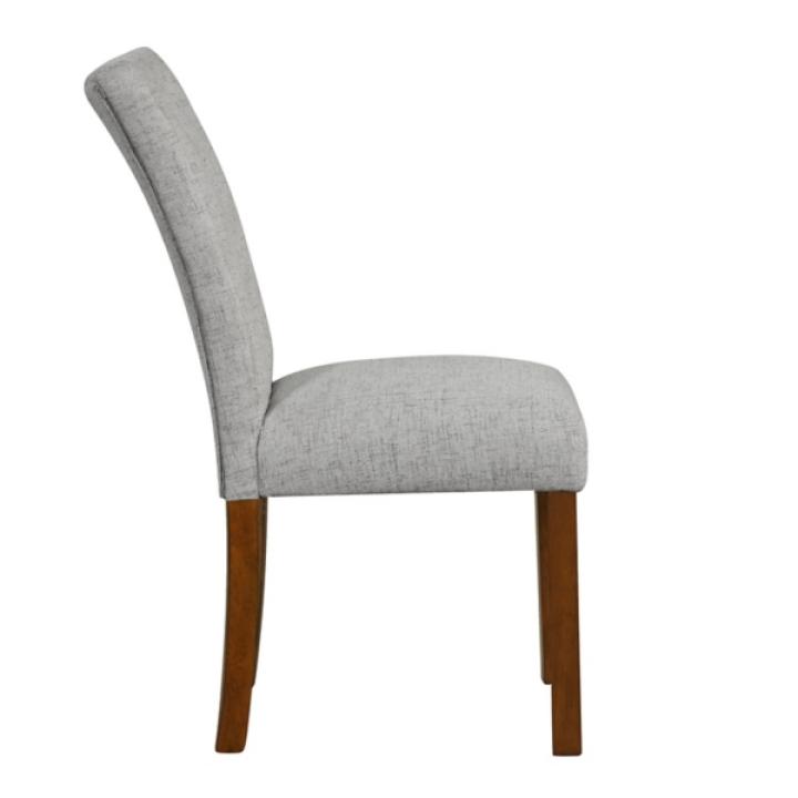 Gray Tufted Parsons Dining Chairs, Set of 2