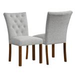 Gray Tufted Parsons Dining Chairs, Set of 2