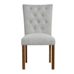 Gray Tufted Parsons Dining Chairs, Set of 2
