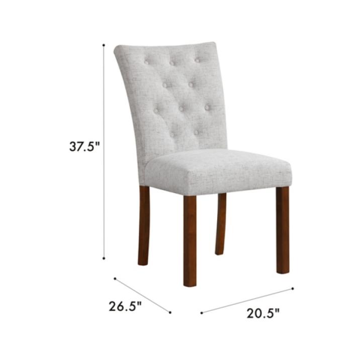 Neutral Tufted Parsons Dining Chairs, Set of 2