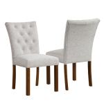 Neutral Tufted Parsons Dining Chairs, Set of 2