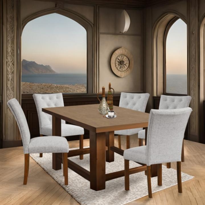 Neutral Tufted Parsons Dining Chairs, Set of 2