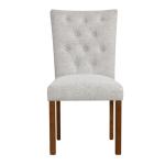 Neutral Tufted Parsons Dining Chairs, Set of 2