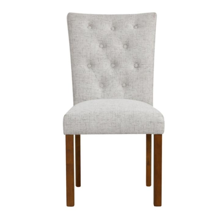 Neutral Tufted Parsons Dining Chairs, Set of 2