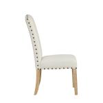 Ivory Nailhead Parsons Dining Chairs, Set of 2