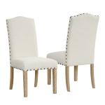 Ivory Nailhead Parsons Dining Chairs, Set of 2