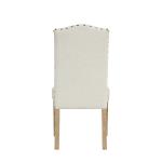 Ivory Nailhead Parsons Dining Chairs, Set of 2