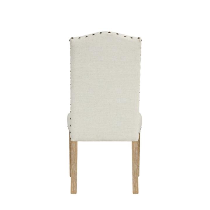 Ivory Nailhead Parsons Dining Chairs, Set of 2