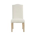 Ivory Nailhead Parsons Dining Chairs, Set of 2
