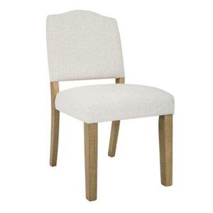 Ivory Upholstered Open Back Dining Chair