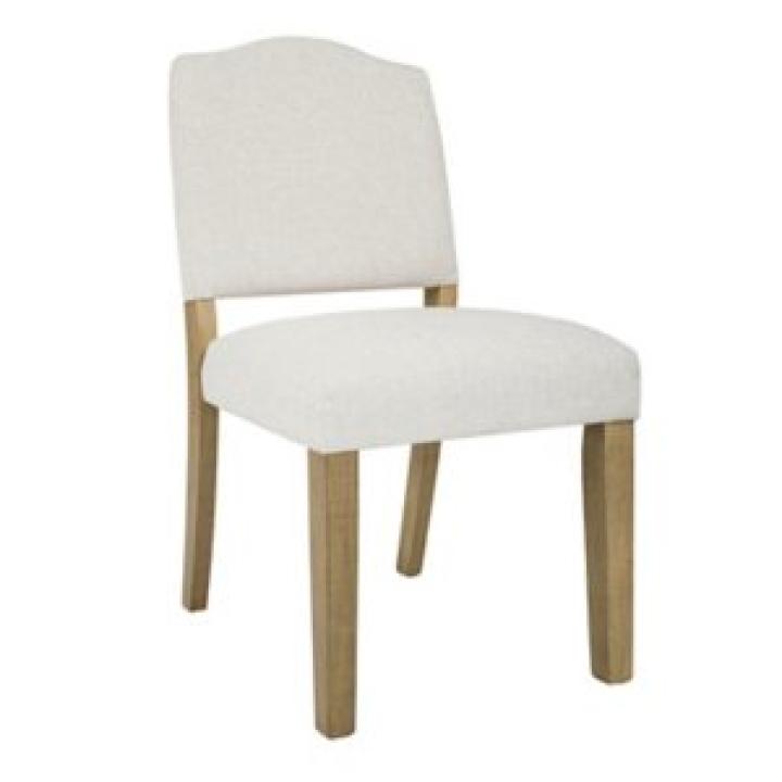 Ivory Upholstered Open Back Dining Chair