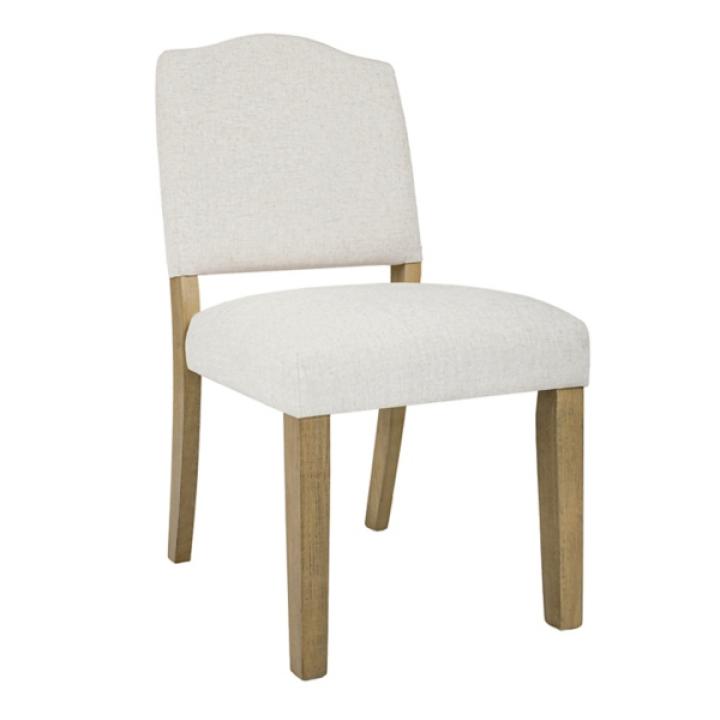 Ivory Upholstered Open Back Dining Chair
