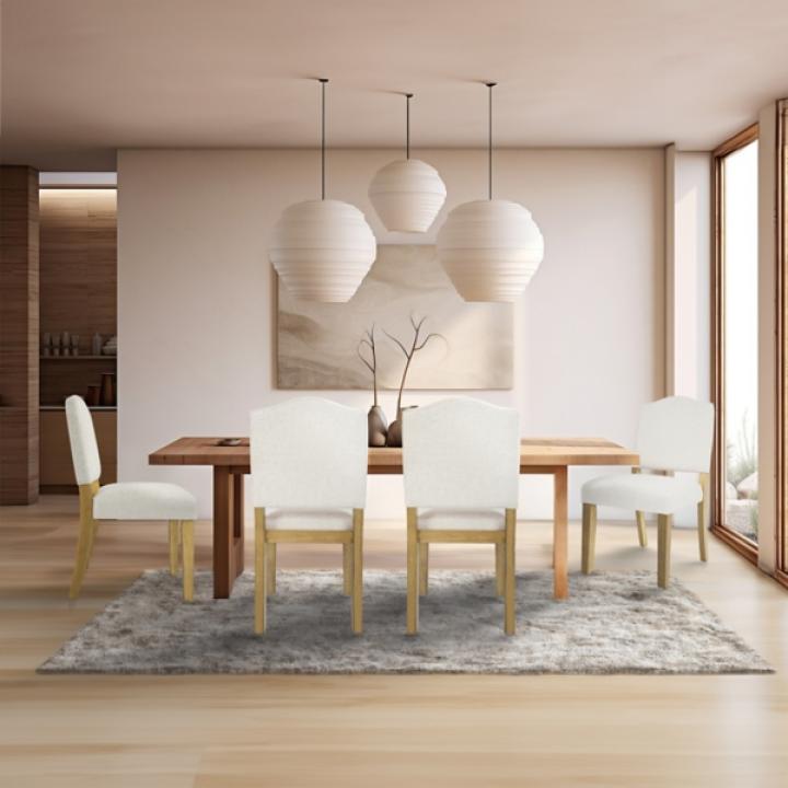 Ivory Upholstered Open Back Dining Chair