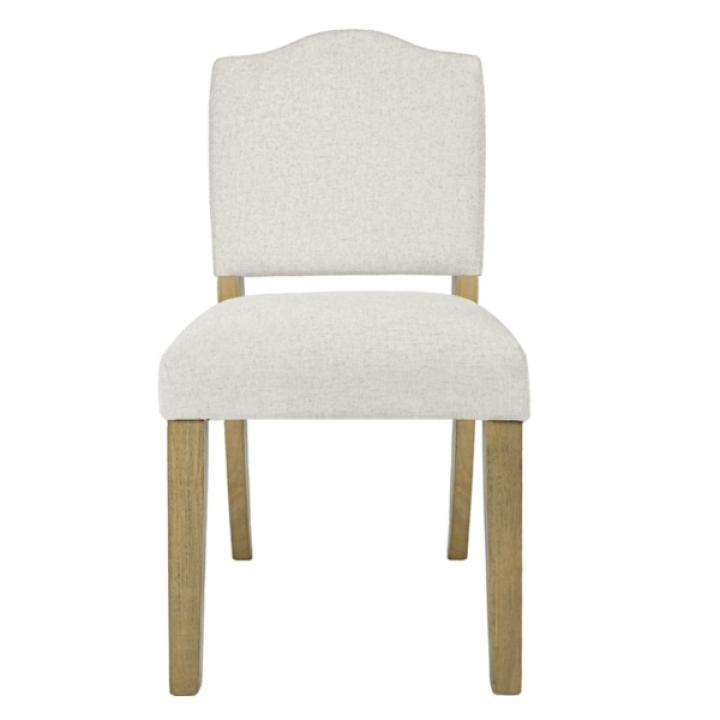 Ivory Upholstered Open Back Dining Chair