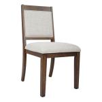 Neutral Upholstered Wood Frame Chairs, Set of 2