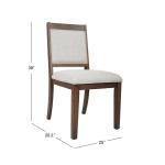 Neutral Upholstered Wood Frame Chairs, Set of 2