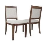 Neutral Upholstered Wood Frame Chairs, Set of 2