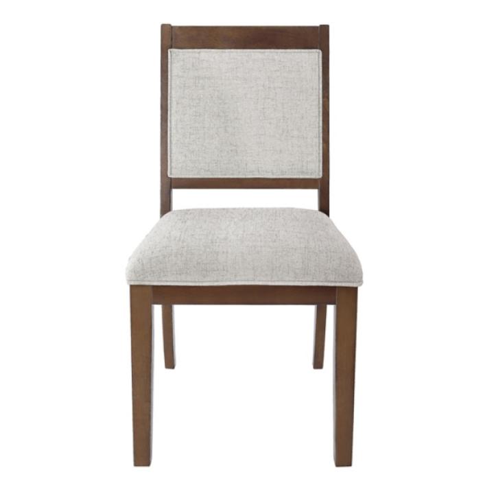 Neutral Upholstered Wood Frame Chairs, Set of 2
