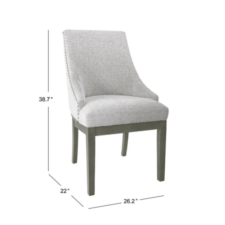 Neutral Upholstered Barrel Dining Chair