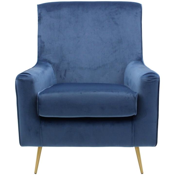 Parisian Blue Velvet Lana Accent Chair