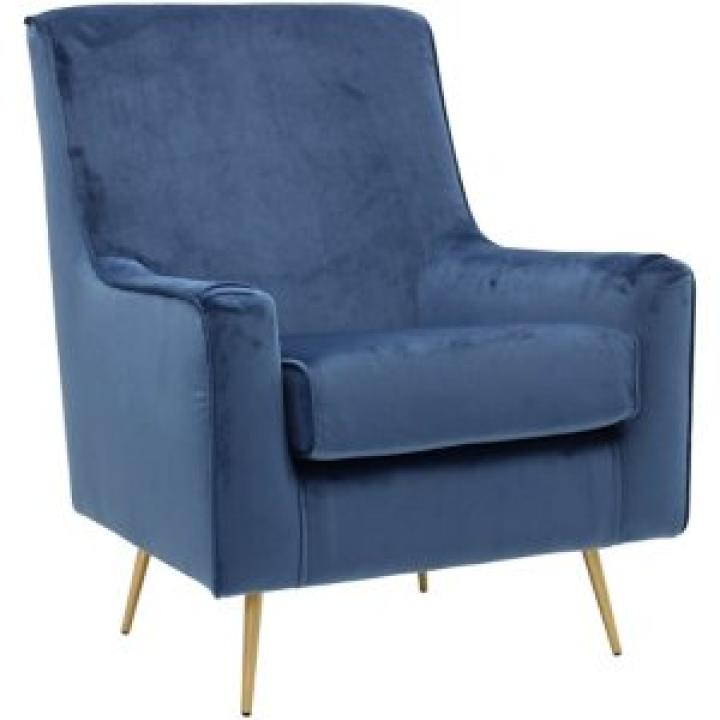 Parisian Blue Velvet Lana Accent Chair
