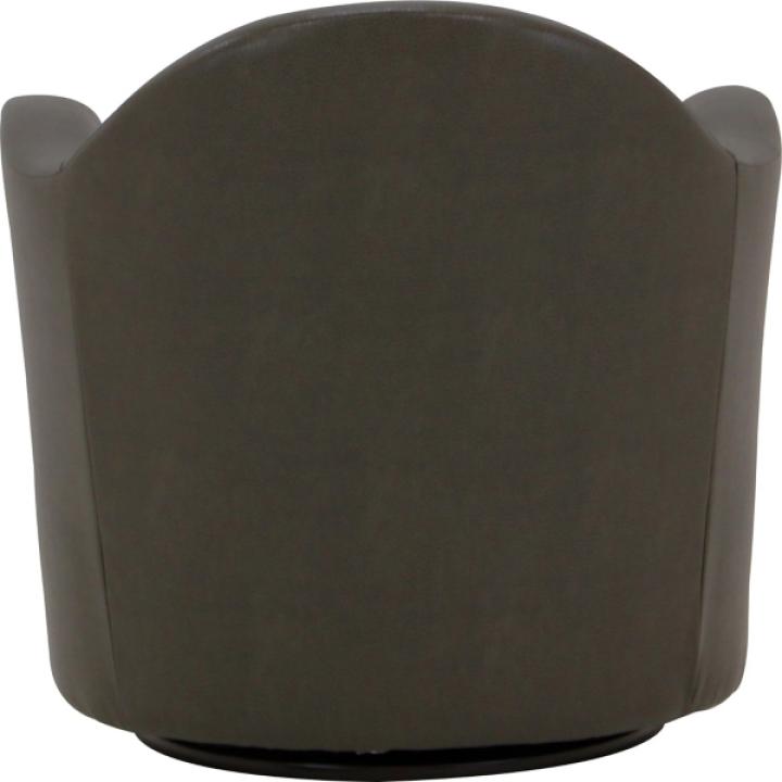 Max Charcoal Faux Leather Swivel Club Accent Chair