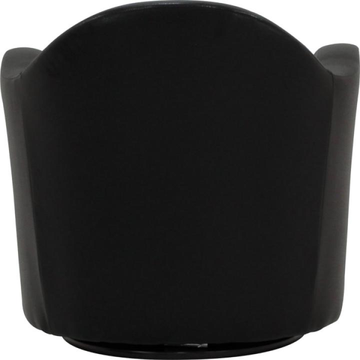 Max Black Faux Leather Swivel Club Accent Chair