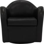 Max Black Faux Leather Swivel Club Accent Chair