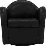 Max Black Faux Leather Swivel Club Accent Chair