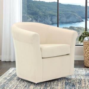 Cream Marlee Swivel Accent Chair