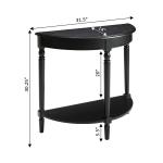 Black French Country Half Round Console Table