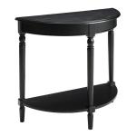 Black French Country Half Round Console Table