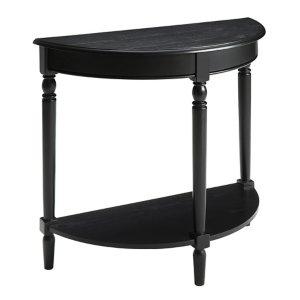 Black French Country Half Round Console Table