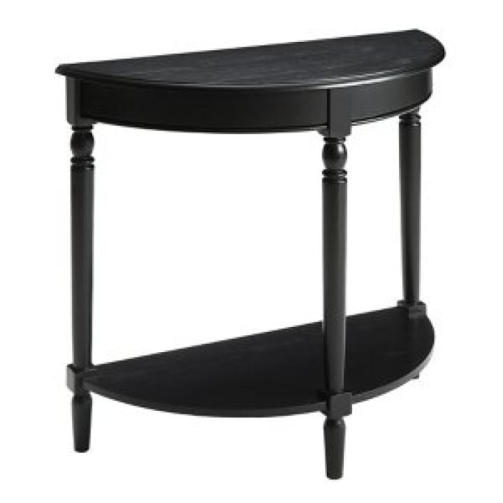 Black French Country Half Round Console Table