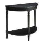 Black French Country Half Round Console Table