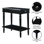 Black French Country Single Drawer Accent Table