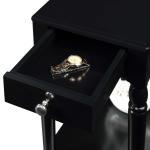 Black French Country Single Drawer Accent Table