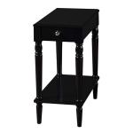 Black French Country Single Drawer Accent Table