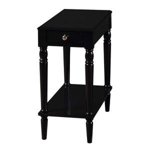 Black French Country Single Drawer Accent Table